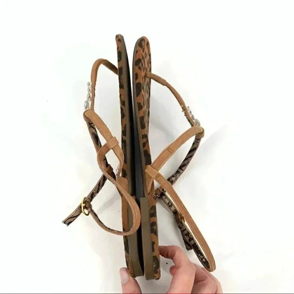 Jessica Simpson womens sandals size 10 40 brown gem t-strap flip flops - Picture 5 of 11